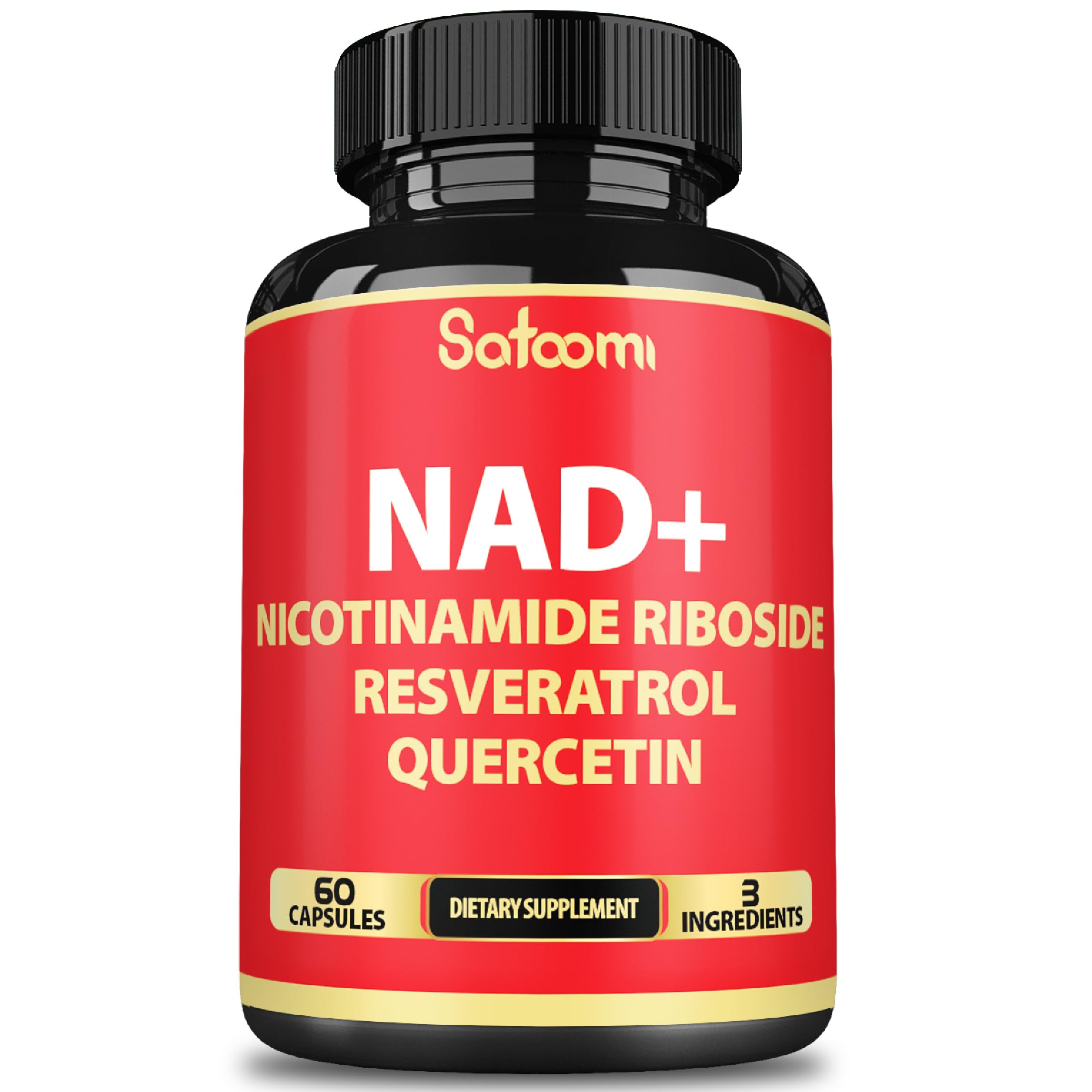 Satoomi NAD bottle-front with 60 capsules for a 30-day supply