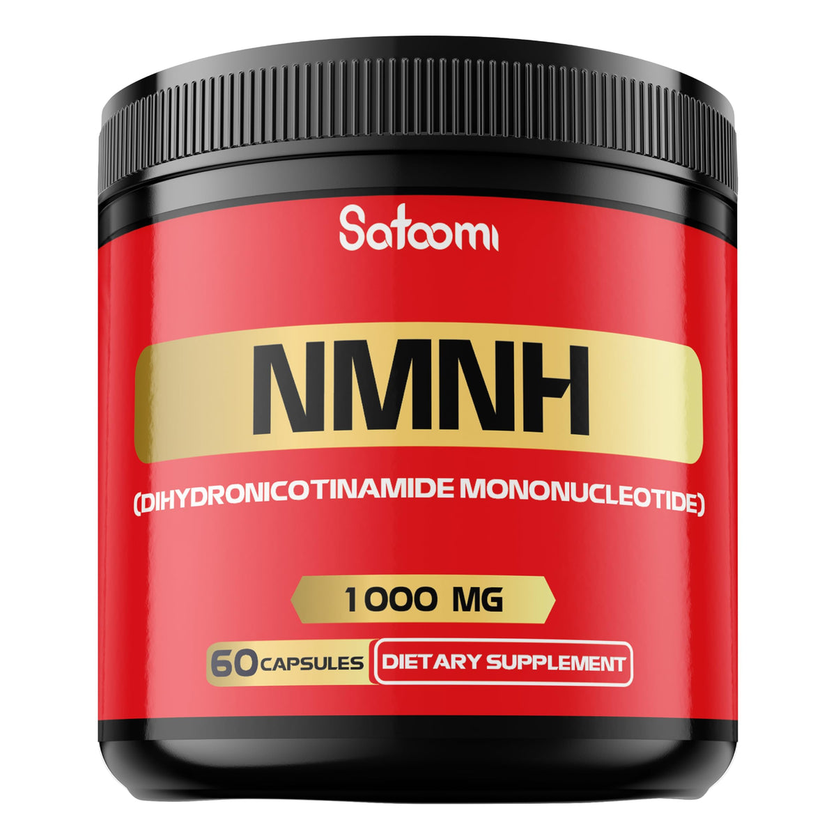 The Satoomi NMNH bottle front presents premium NAD+ support packaging.
