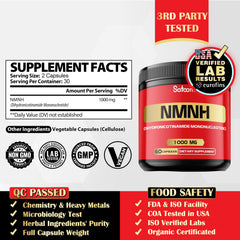 Satoomi NMNH capsules closeup shows easy-to-swallow capsules for daily use.