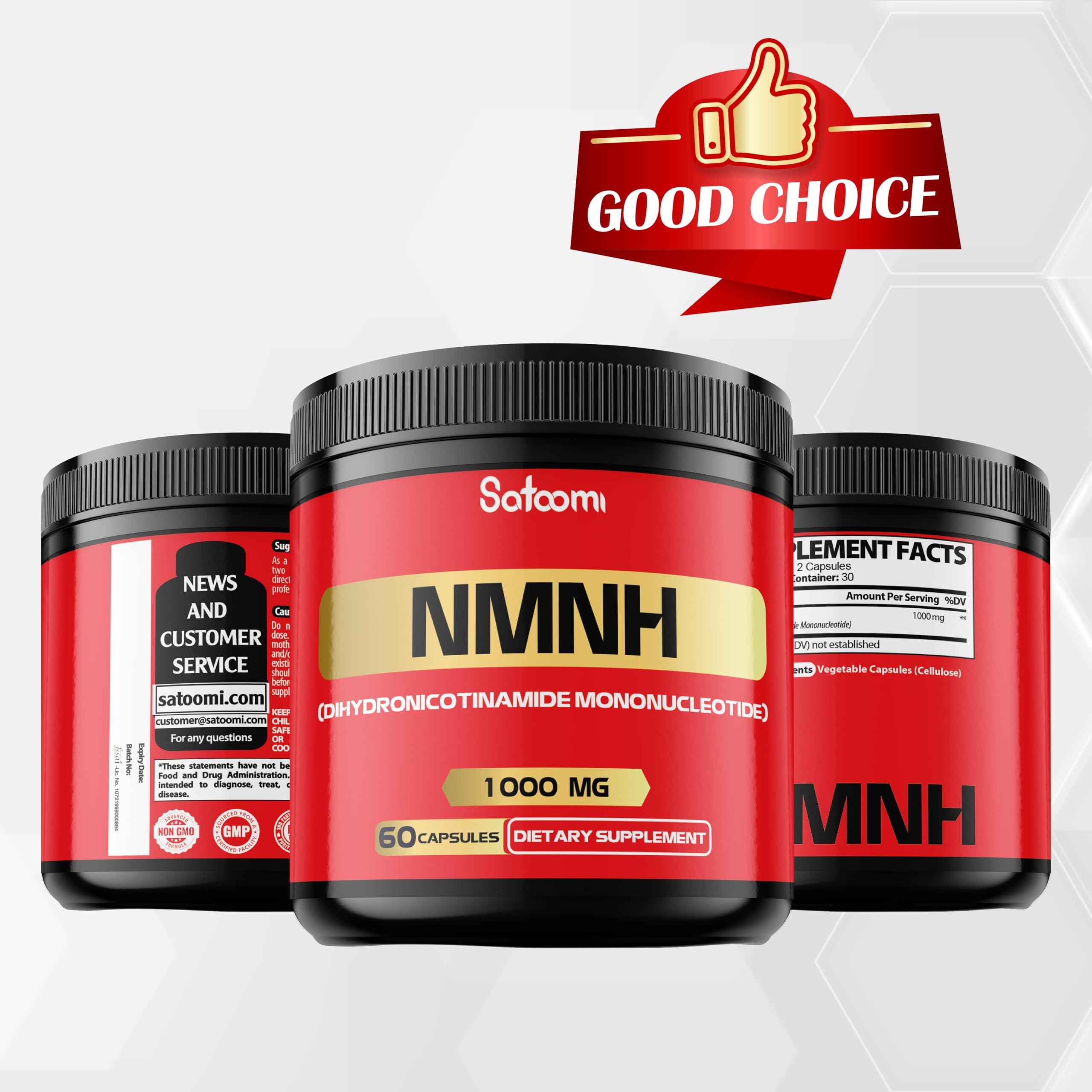 Vegan, non-GMO formulation signals clean, plant-based NAD+ support.