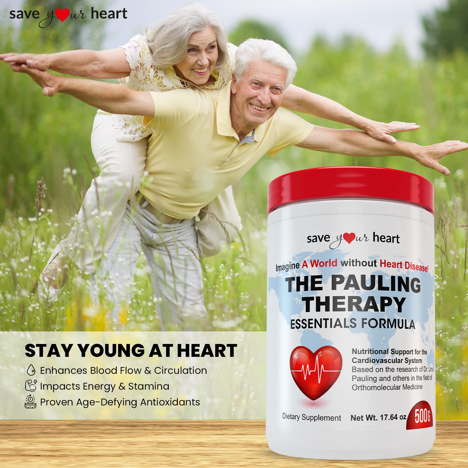 Close-up on label shows the Pauling Therapy Essentials Formula.