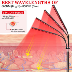 Saviler adjustable stand allows comfortable therapy positions for facial and body use.