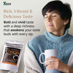 Sayan Chaga powder pours into a cup for an easy daily ritual.