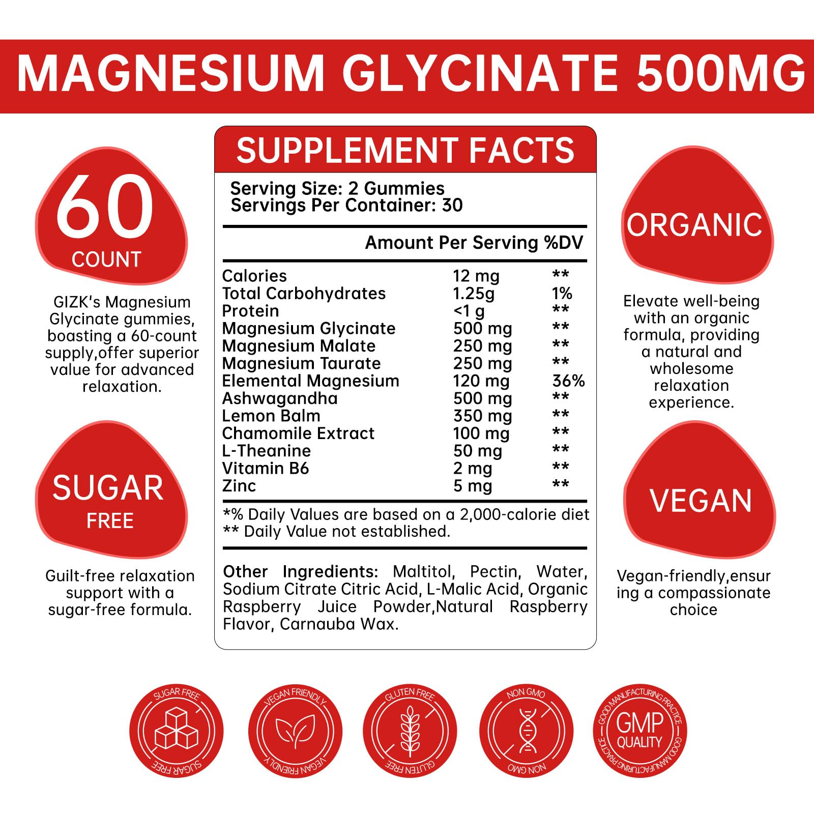 SAYIDON raspberry gummies closeup emphasizes flavor and melatonin-free bedtime calm.