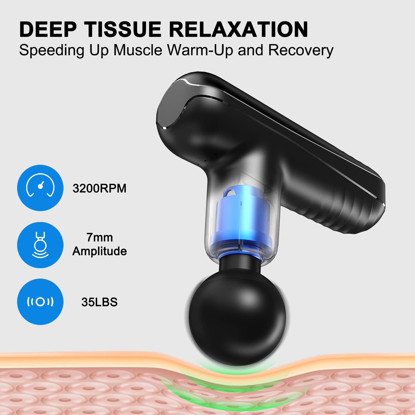 SBUBU mini massage gun with four heads for targeted deep tissue work