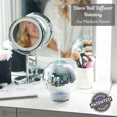 SCANDINORDICA Disco Ball Diffuser ambient mist delivers subtle aroma in a medium room.