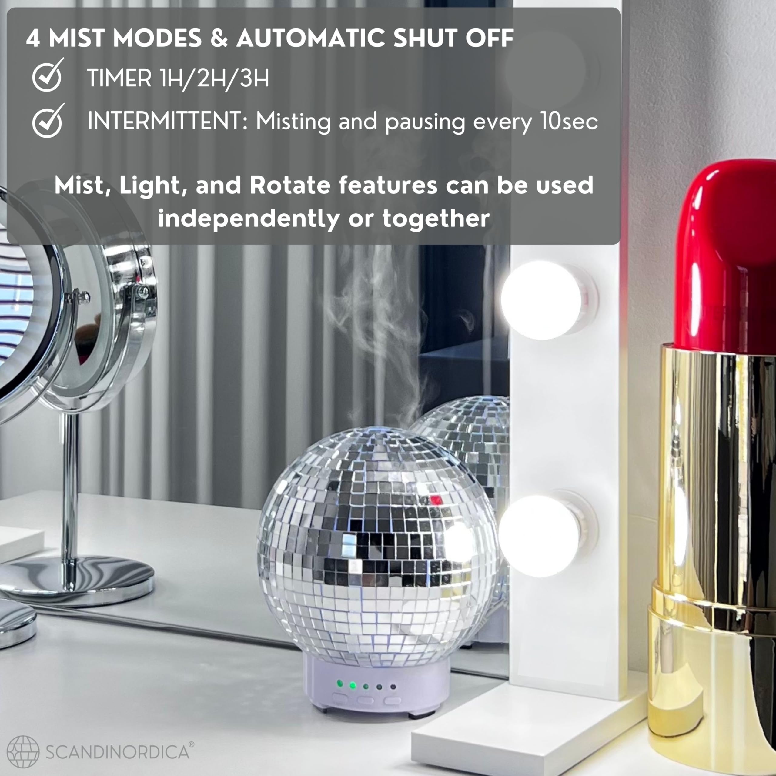 SCANDINORDICA Disco Ball Diffuser medium room design suits cozy living spaces.