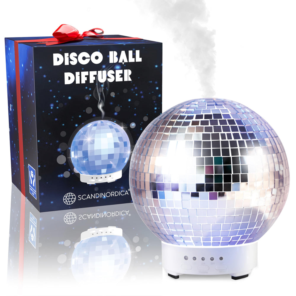 SCANDINORDICA Disco Ball Diffuser rotating creates dynamic light spots for a playful living space.
