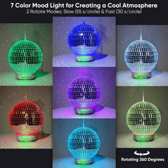 SCANDINORDICA Disco Ball Diffuser ultrasonic technology keeps mist quiet and gentle.