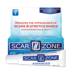 SCAR ZONE Advanced Scar Cream packaging designed for compact, on-the-go use.