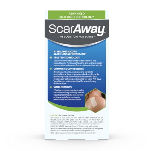ScarAway advanced silicone scar sheets close up showing medical grade quality