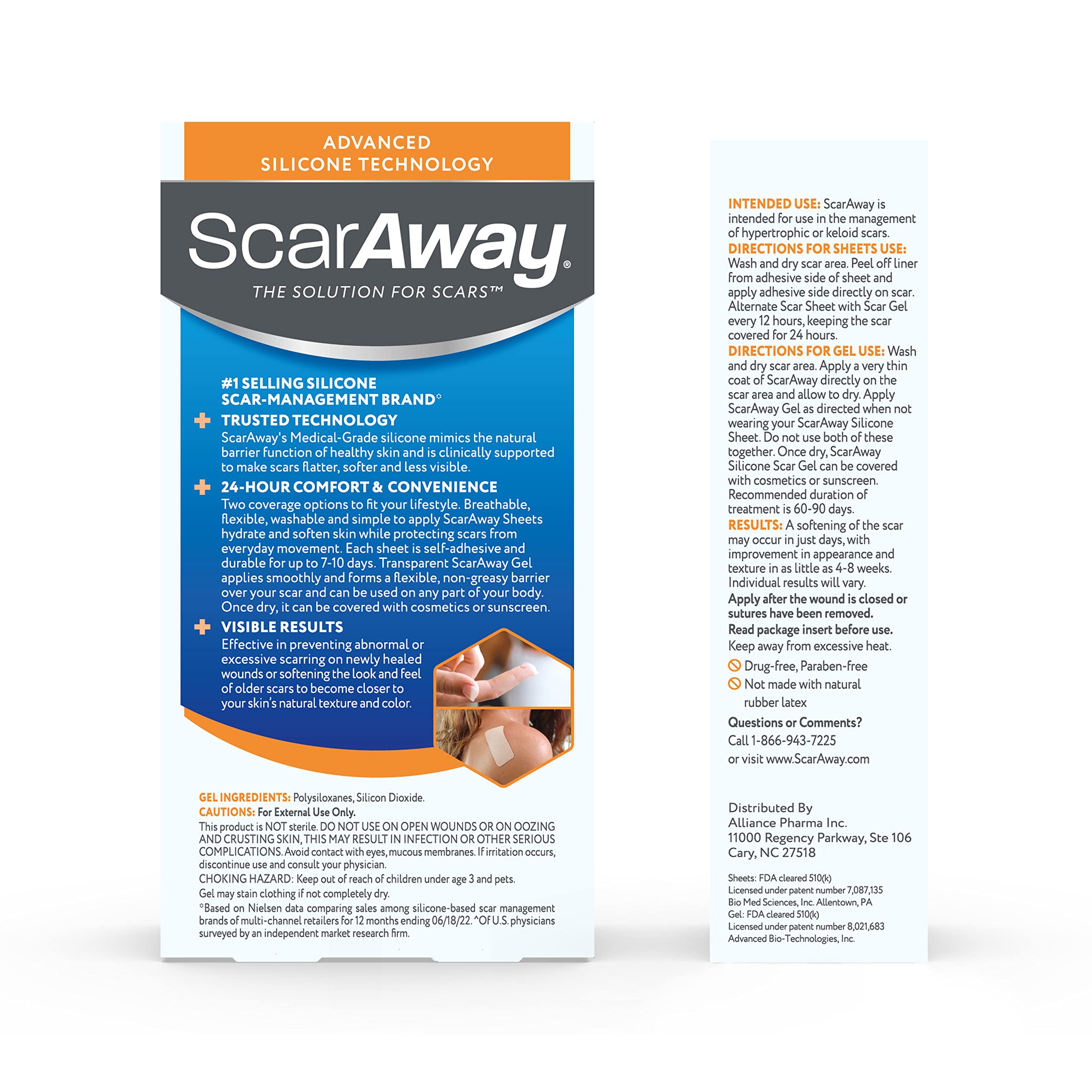ScarAway reusable sheets offer versatile scar care options.