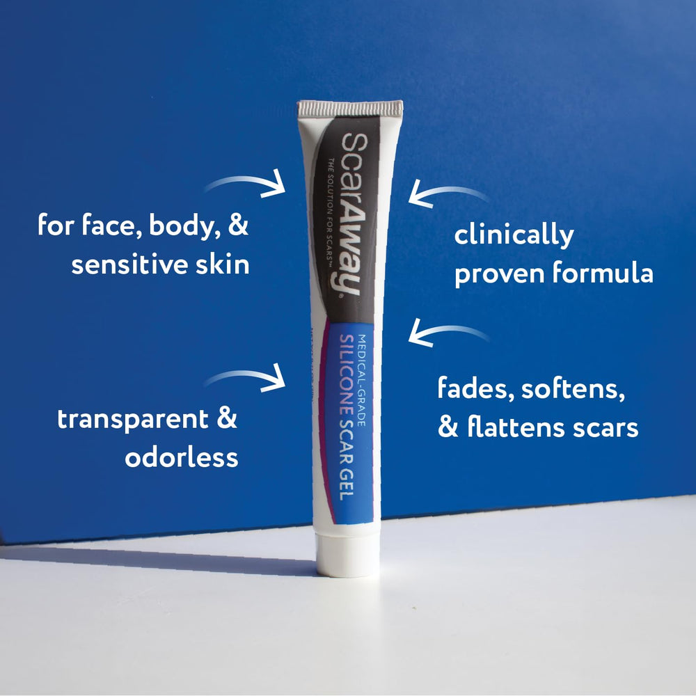 ScarAway silicone gel tube applying smoothly for flexible scar protection.