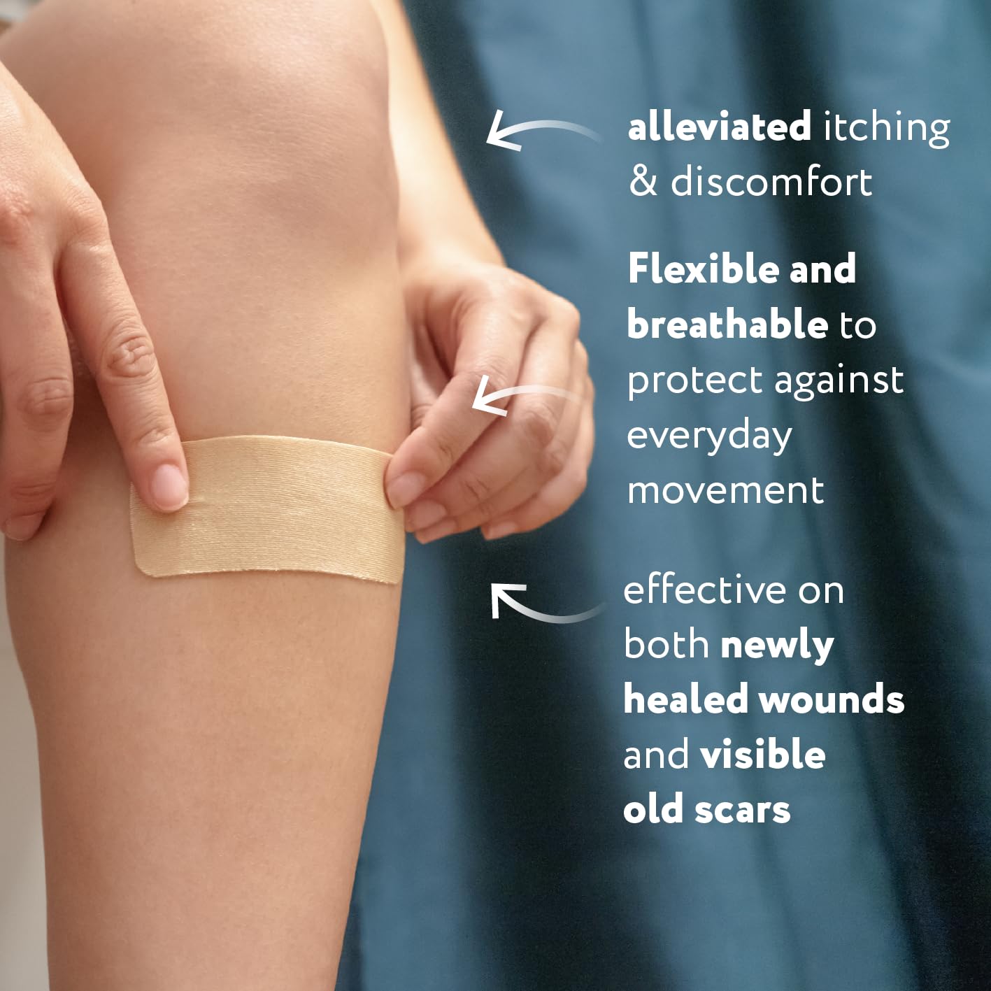 ScarAway silicone scar sheets durability shown for multi day wear