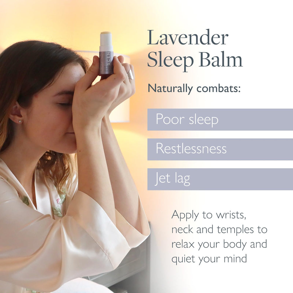 Scentered Sleep Well balm applied before bed for quick aroma cue.