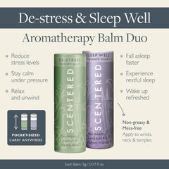 Scentered Sleep Well Balm Stick placed beside a pillow for better nights.