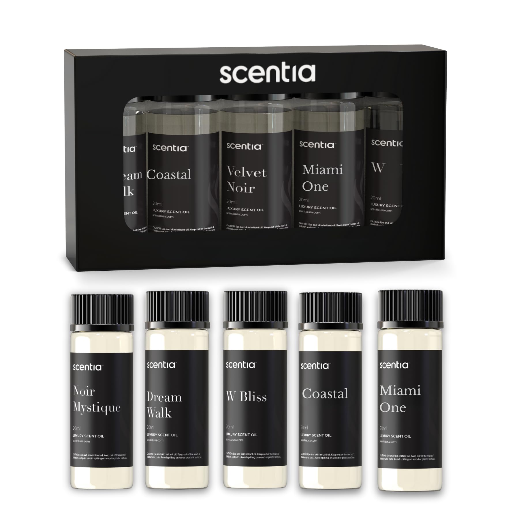 Scentia Holiday display features gift-ready bottles and premium oils