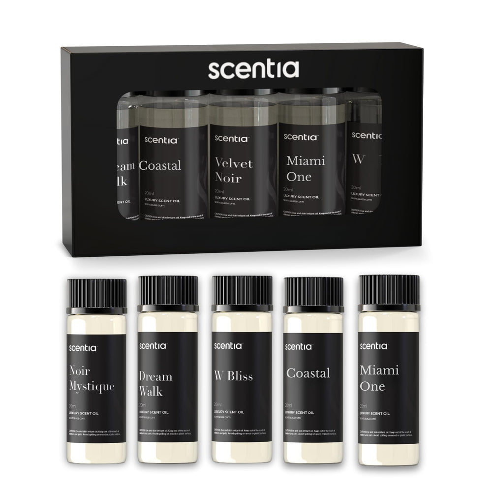 Scentia Holiday display features gift-ready bottles and premium oils