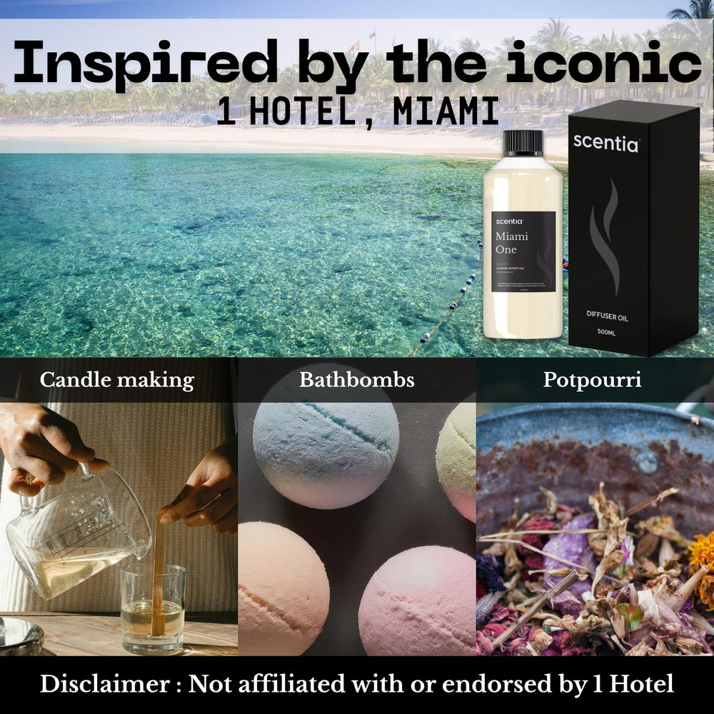 Scentia Miami One diffuser-ready image demonstrates easy diffusion in HVAC and waterless setups.