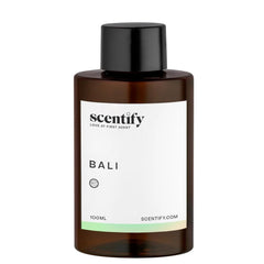Scentify Bali green diffuser refill highlighting fresh, clean notes.