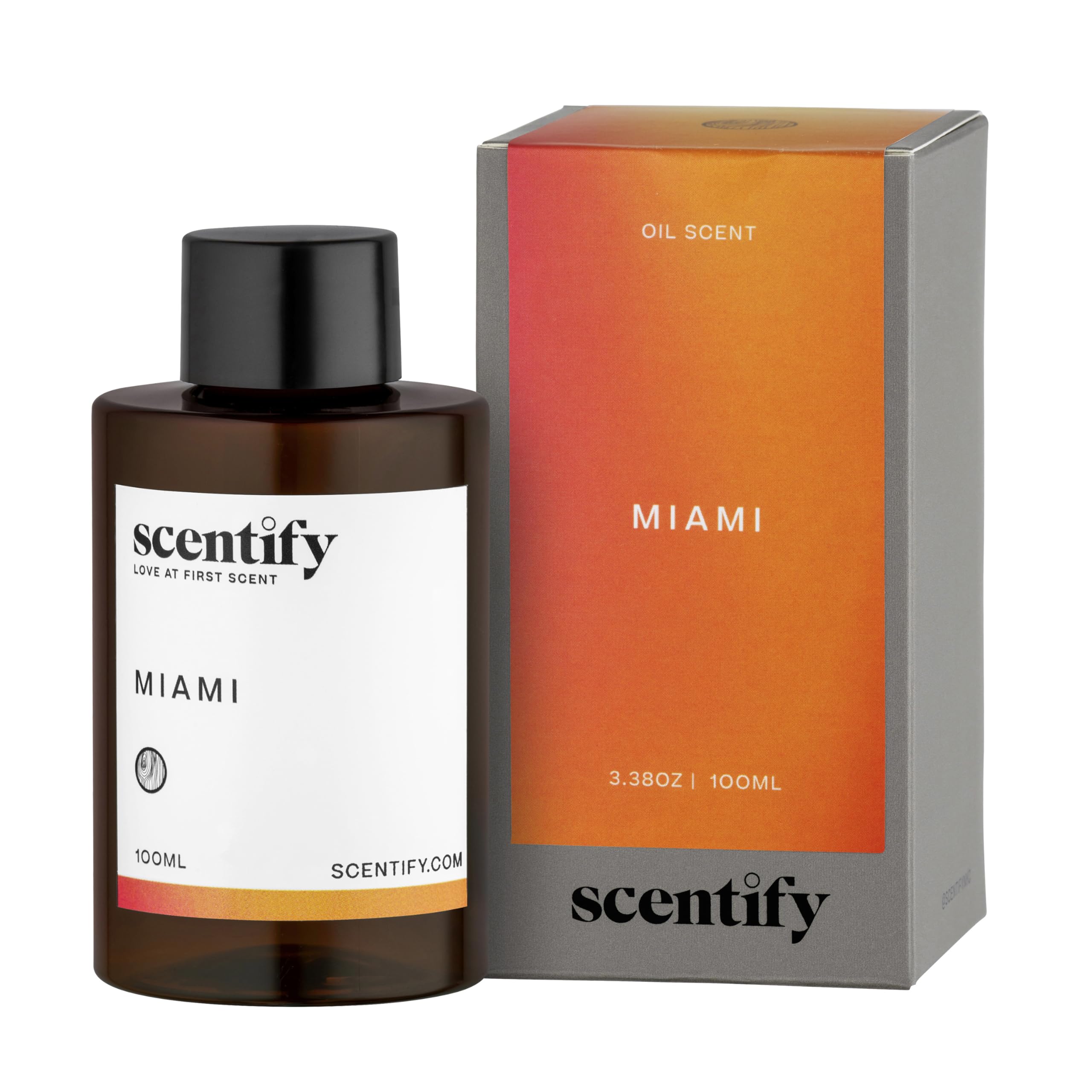 Scentify Miami aroma oil refill showing creamy cashmere and sandalwood for luxurious relaxation