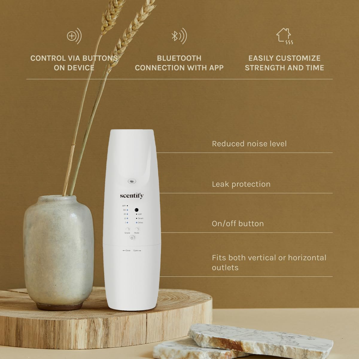 Front view of Scentify Plug-in Diffuser V2 with sleek design