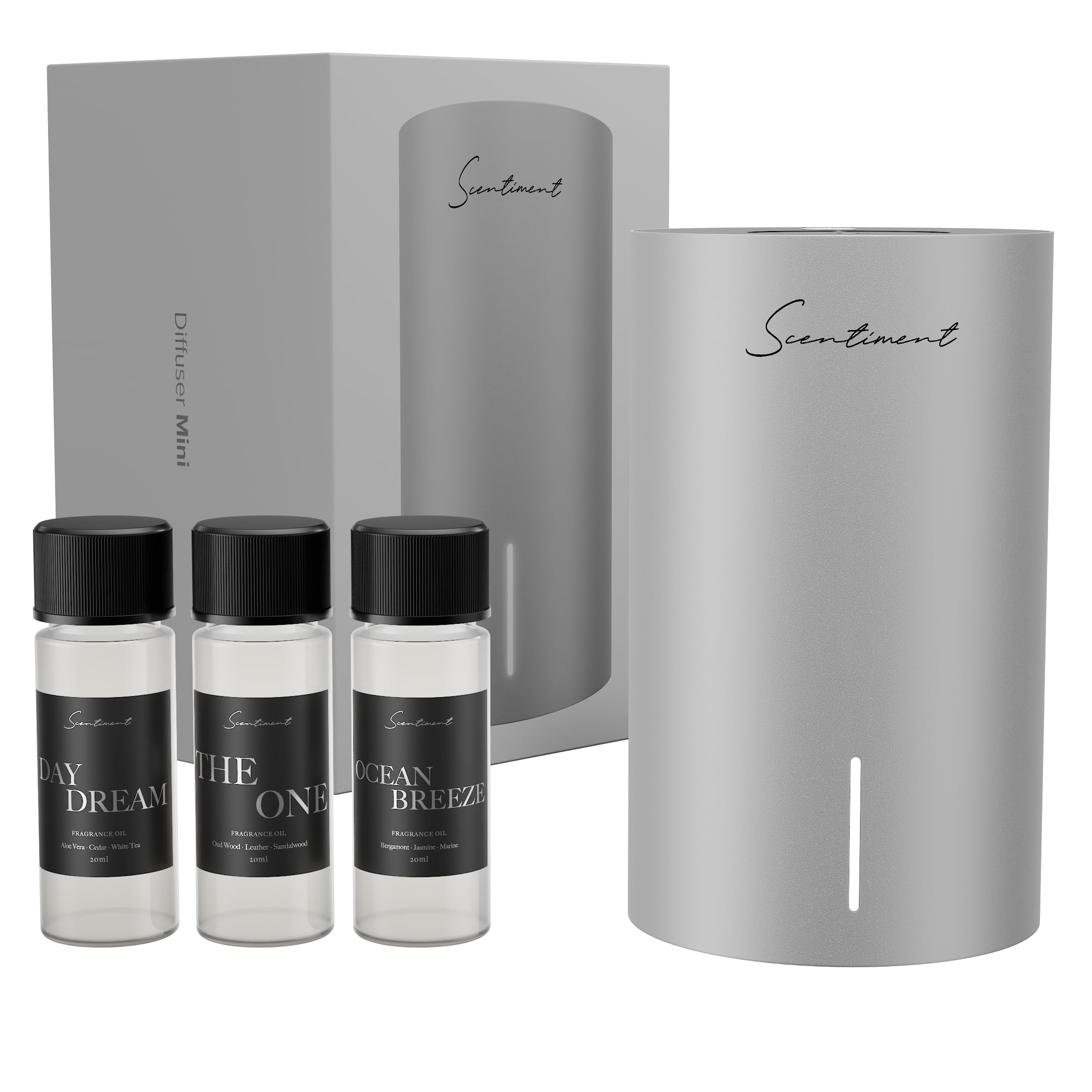 Scentiment Mini V2 LE diffuser front view for portable luxury fragrance anywhere.