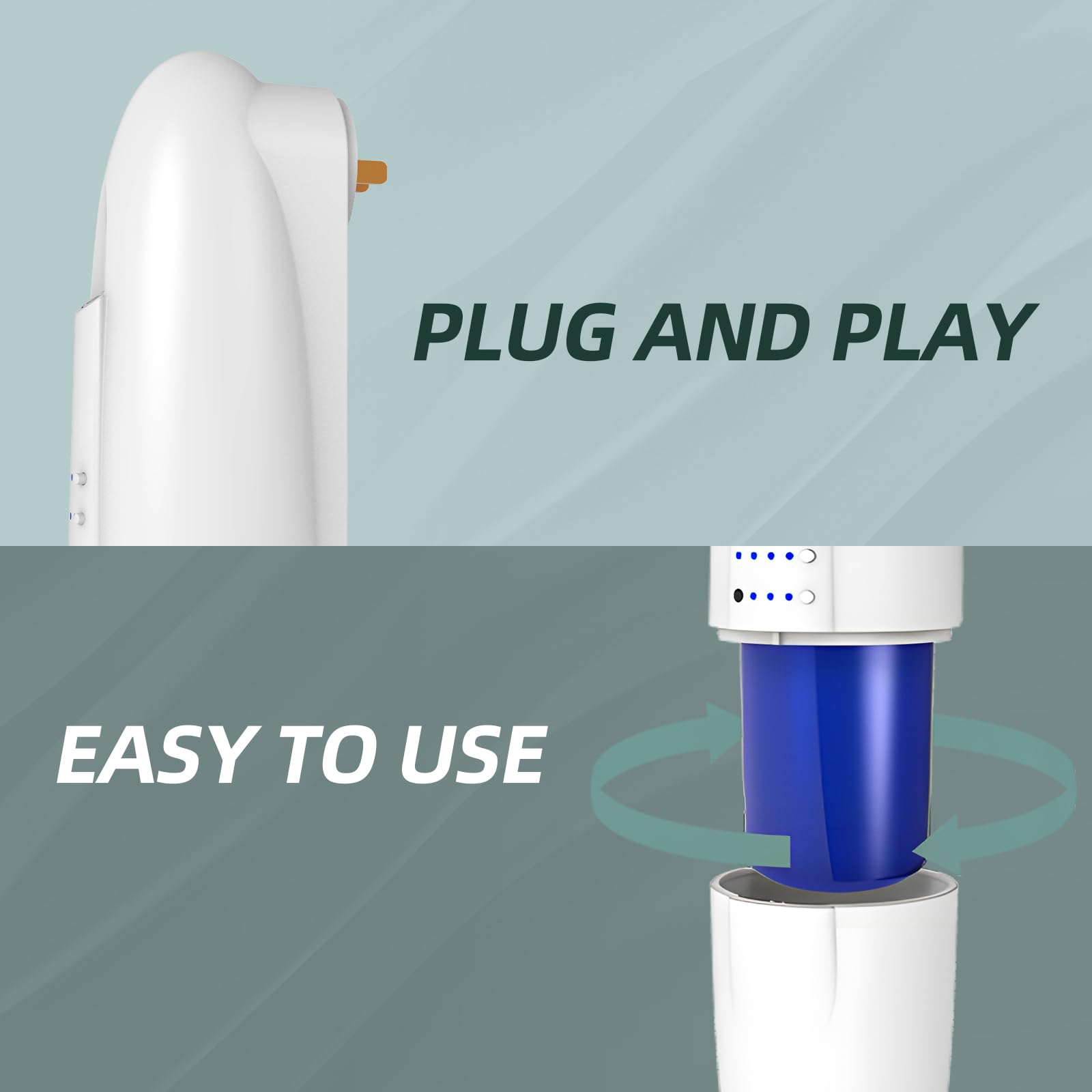 Scentiplus close-up diffuser shows nano diffusion for even aroma spread.