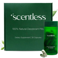 Scentless mint capsules for internal odor control throughout the day