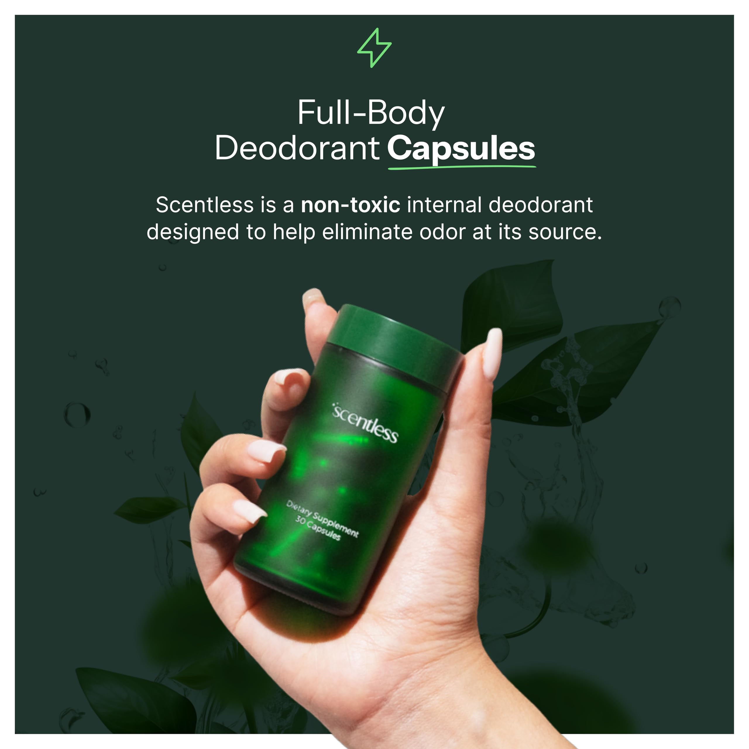 Scentless parsley capsules highlighting natural odor neutralizers for freshness