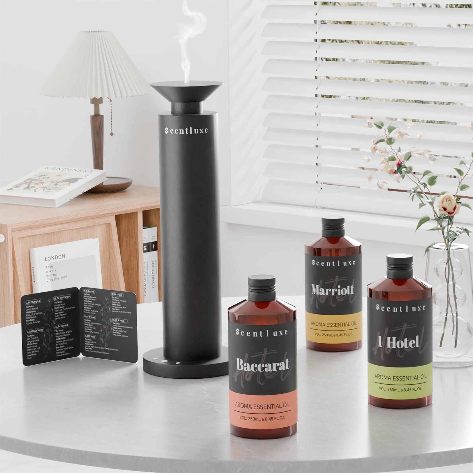 Scentluxe Baccarat diffuser oil for studio workspaces elevates mood and focus.