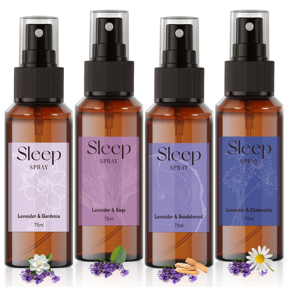 SCENTORINI Sleep Spray Lavender & Gardenia on pillow for calming bedtime ambiance.
