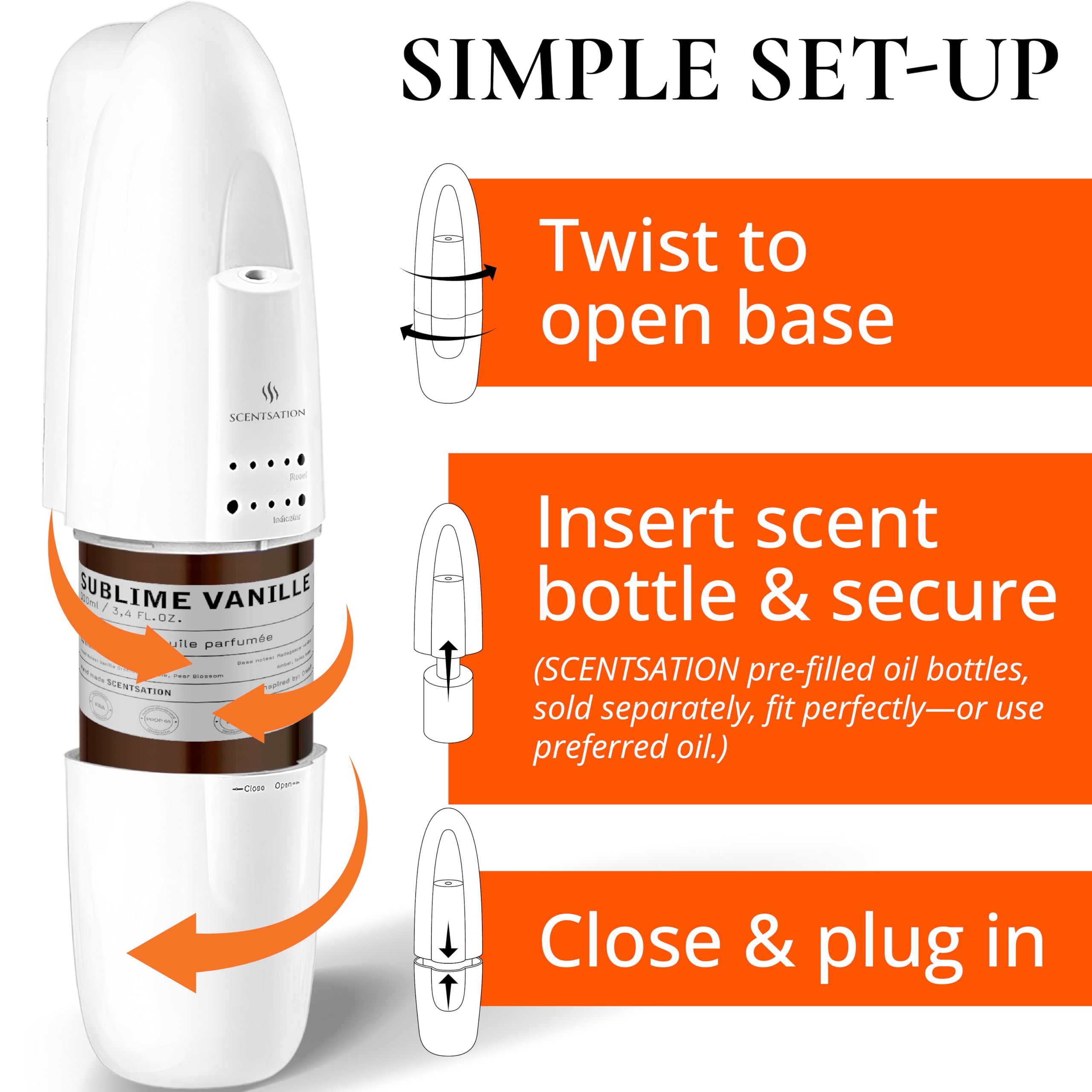 SCENTSATION SAN diffuser side profile showing compact design for offices