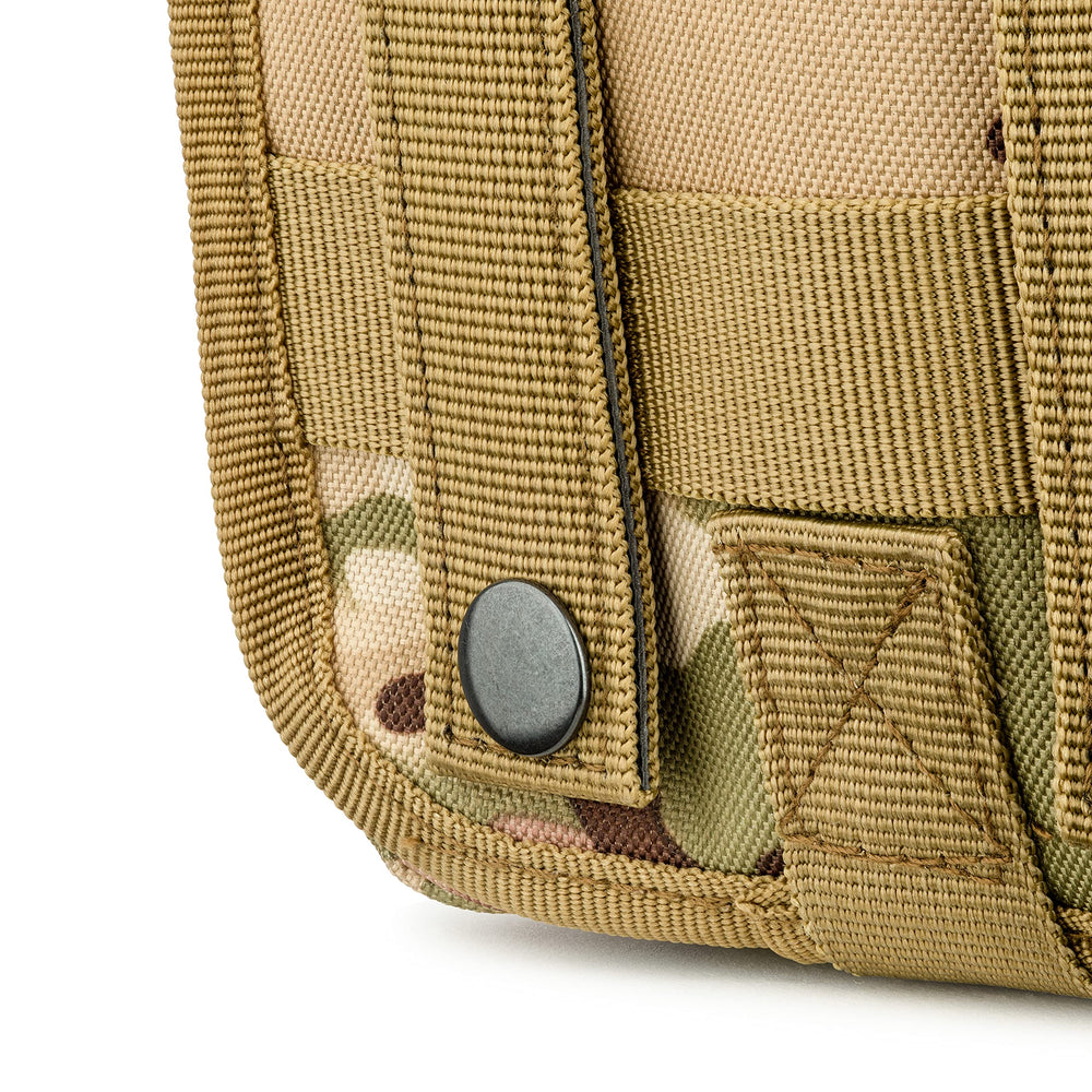 Scherber MOLLE pouch front view showing organized layout