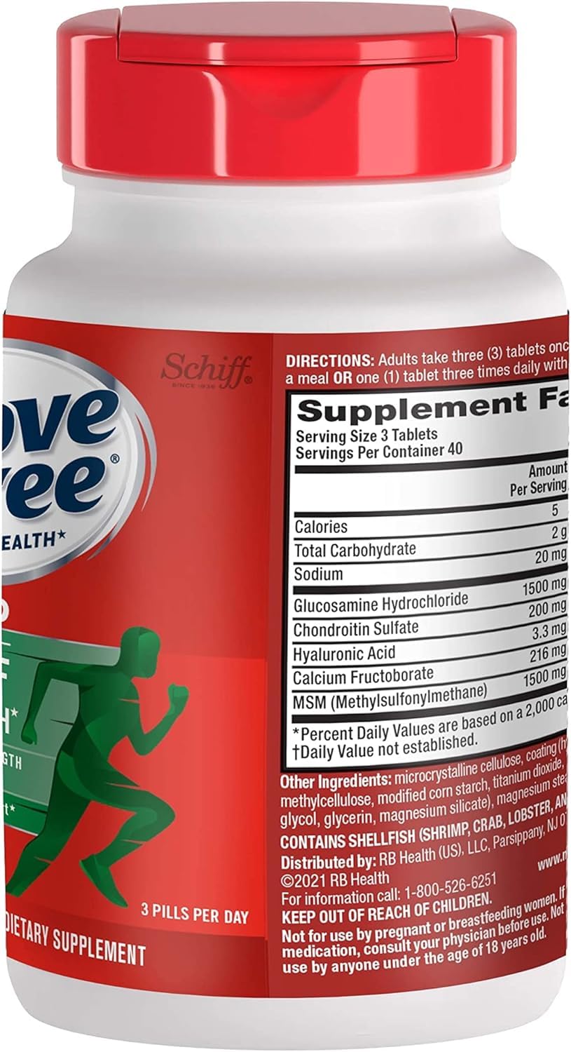 Schiff Move Free Advanced MSM 1500 mg pack image showing three bottles