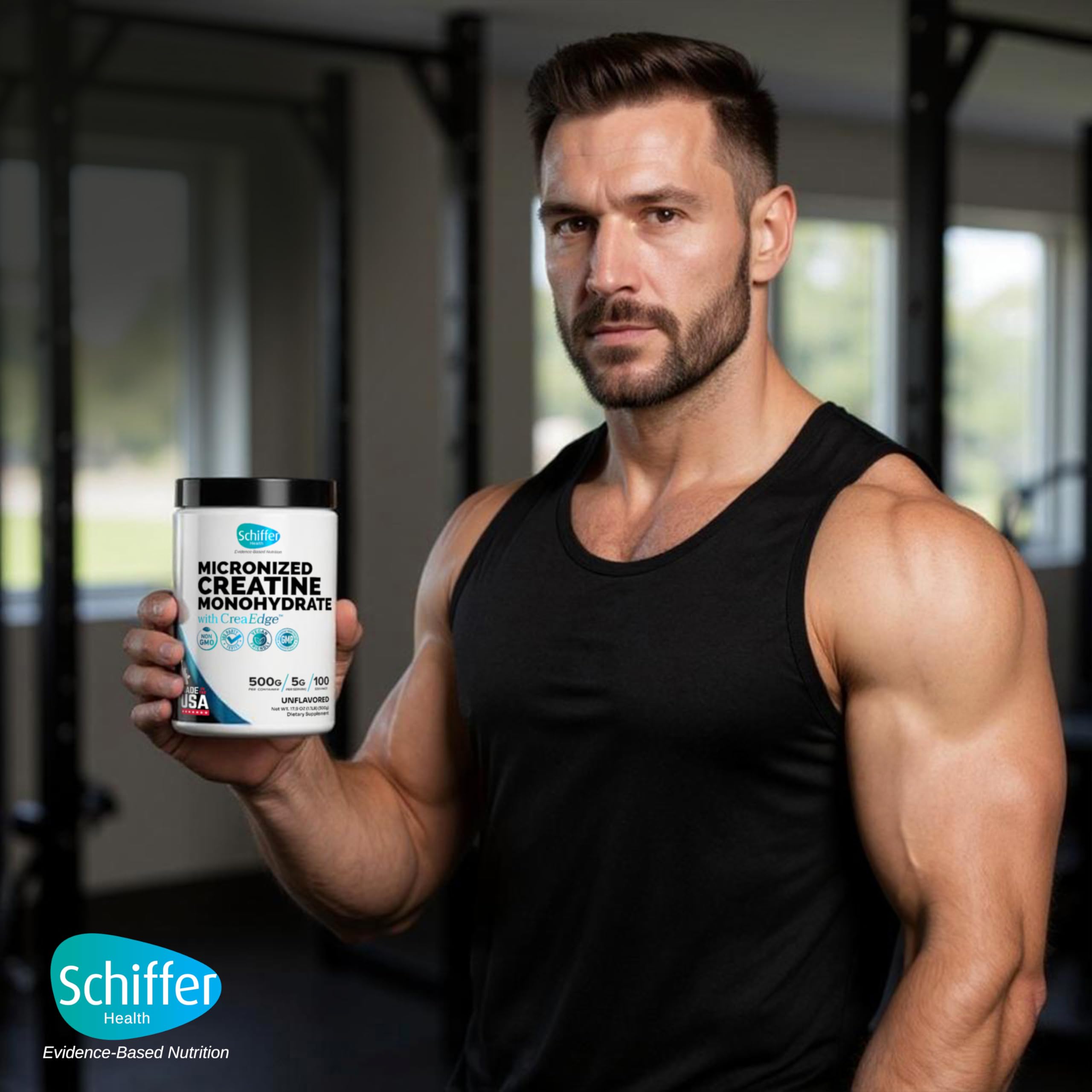 Schiffer Health Creatine Monohydrate batch label signals third party testing