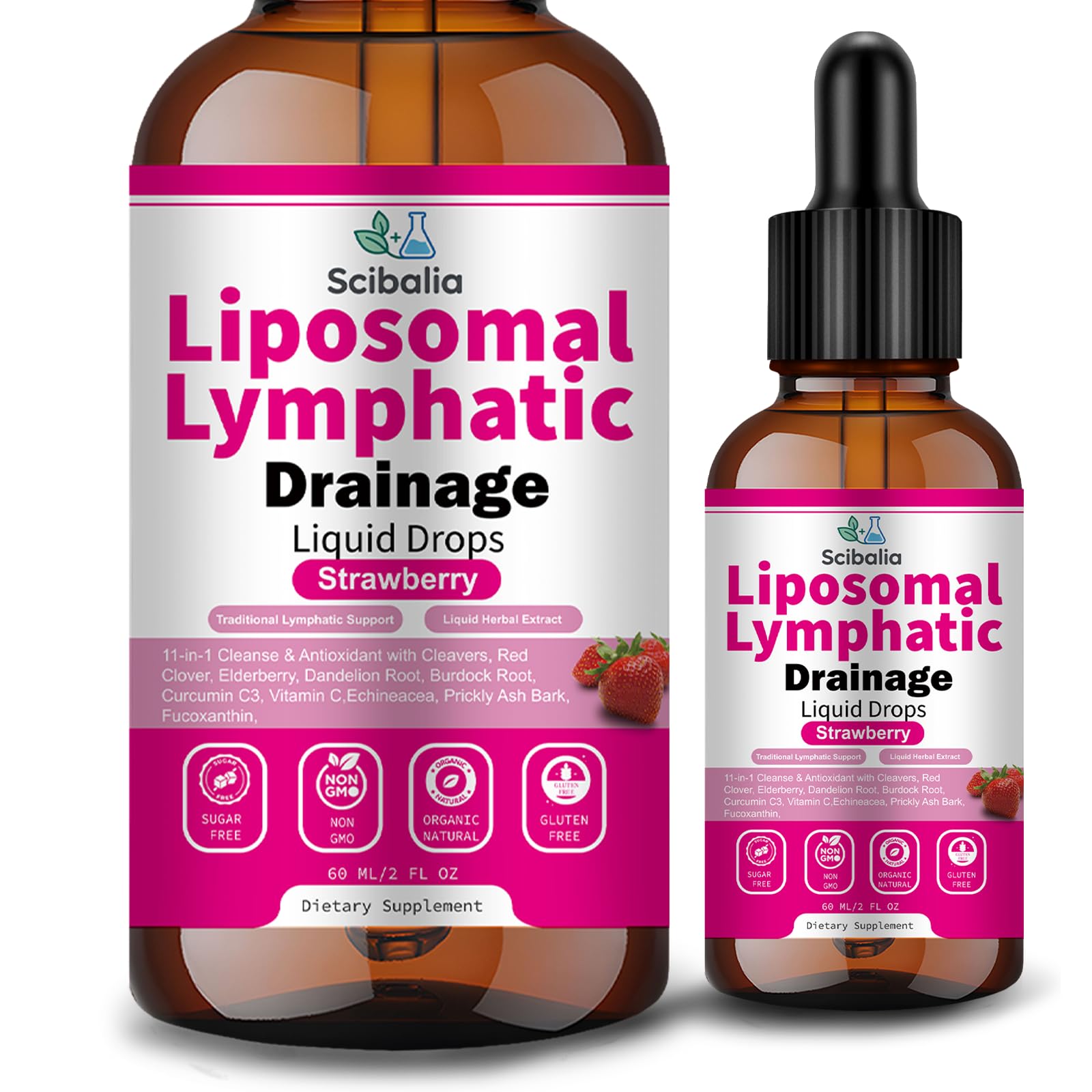 Scibalia Liposomal Lymphatic Drops front view bottle for daily detox support