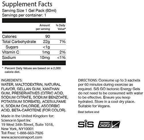 Science in Sport Energy Gel Pack dispensing cap enables easy use during workouts.