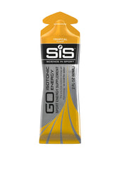 Science in Sport Energy Gel Tropical back view highlights nutrition info and pack design.