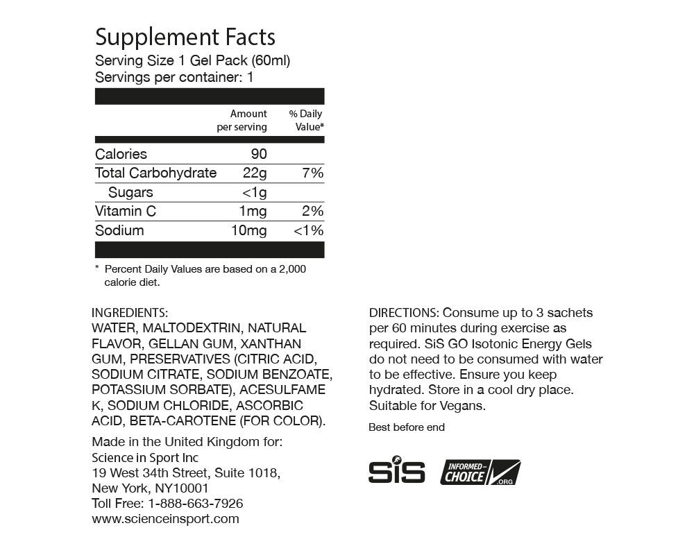Science in Sport Energy Gel Tropical open pack illustrates quick, mess-free fueling during training.