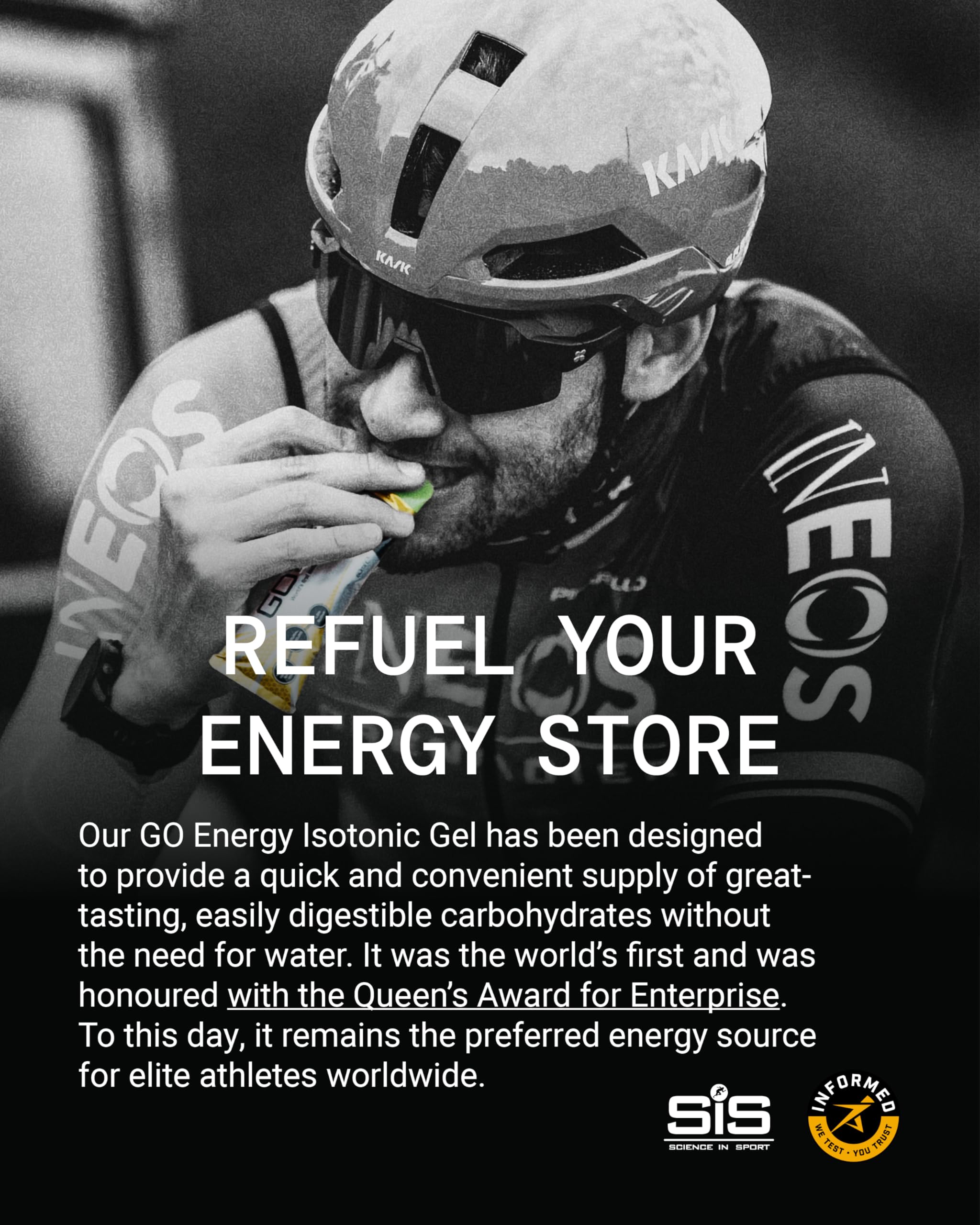 Science in Sport GO gel back of pack showing gluten-free formula