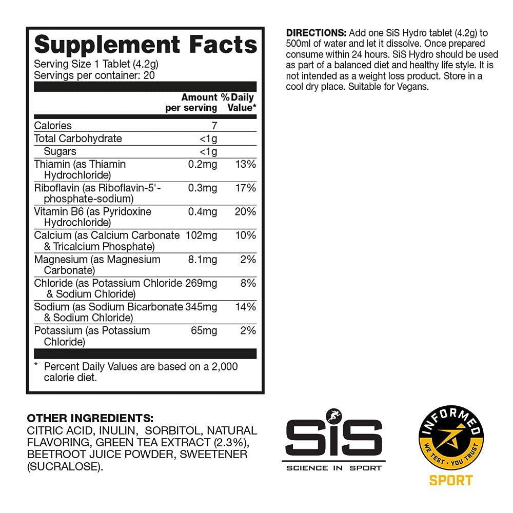Science in Sport Hydro vegan gluten-free formula suitable for many diets.