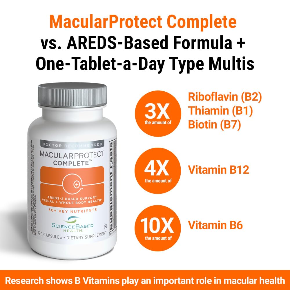 ScienceBased Health MacularProtect Complete dosage info emphasizes daily servings.