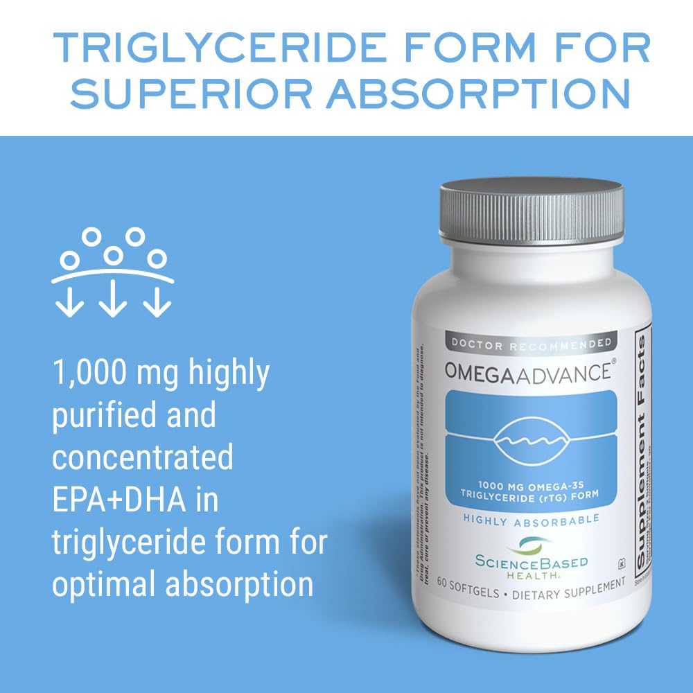 ScienceBased Health OmegaAdvance label showing 1000 mg EPA and DHA.