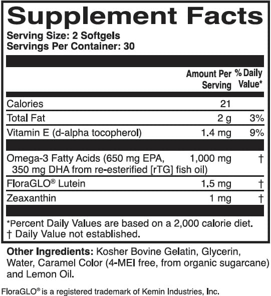 ScienceBased Health OmegaAdvance lemon-coated softgels with no fishy aftertaste.