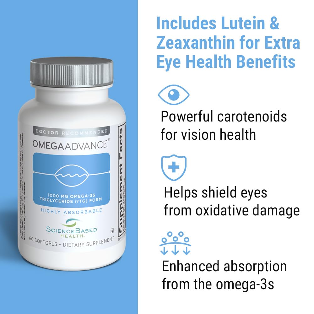 ScienceBased Health OmegaAdvance triglyceride-form capsules for better absorption.