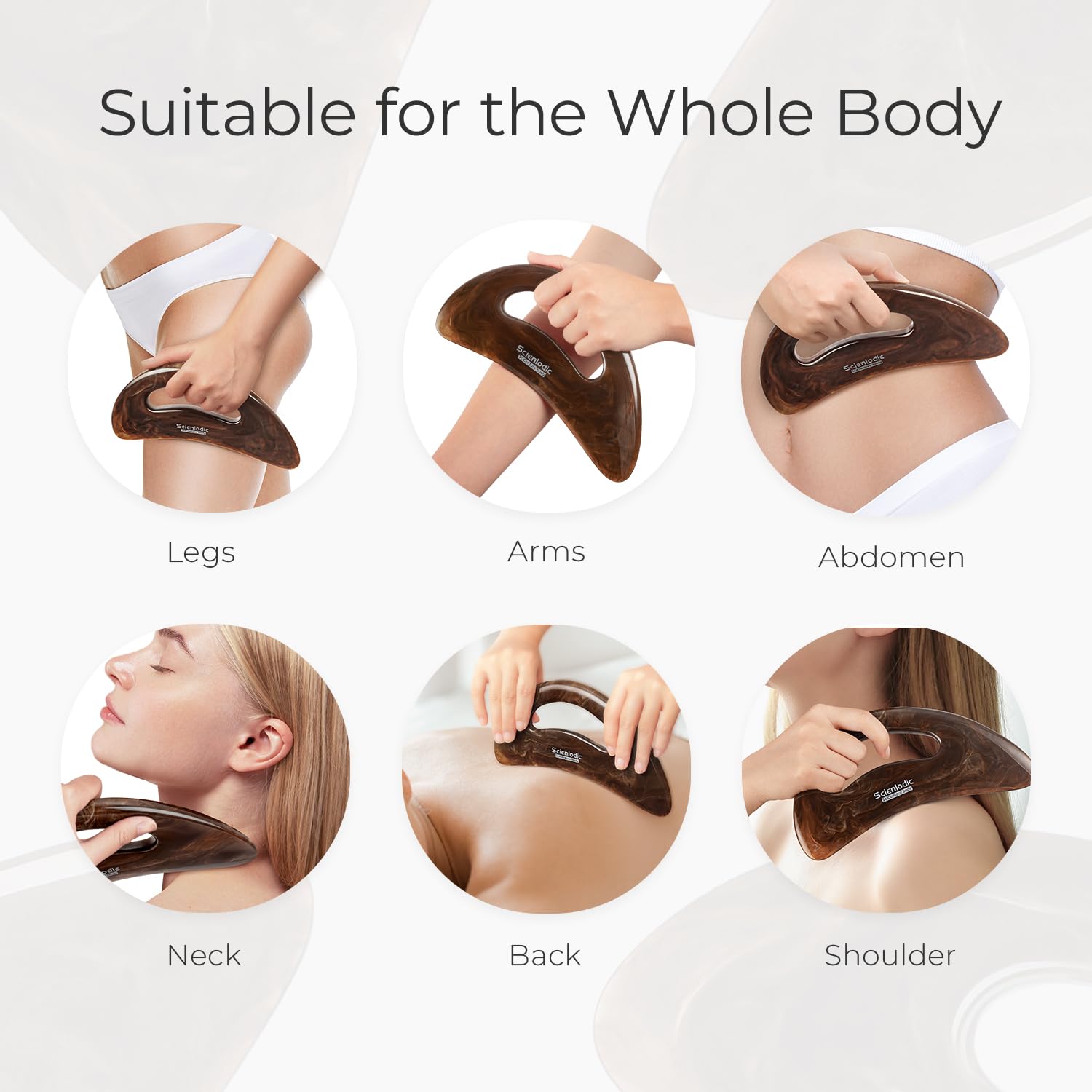 Scienlodic Gua Sha drawstring bag image promotes on-the-go self care.