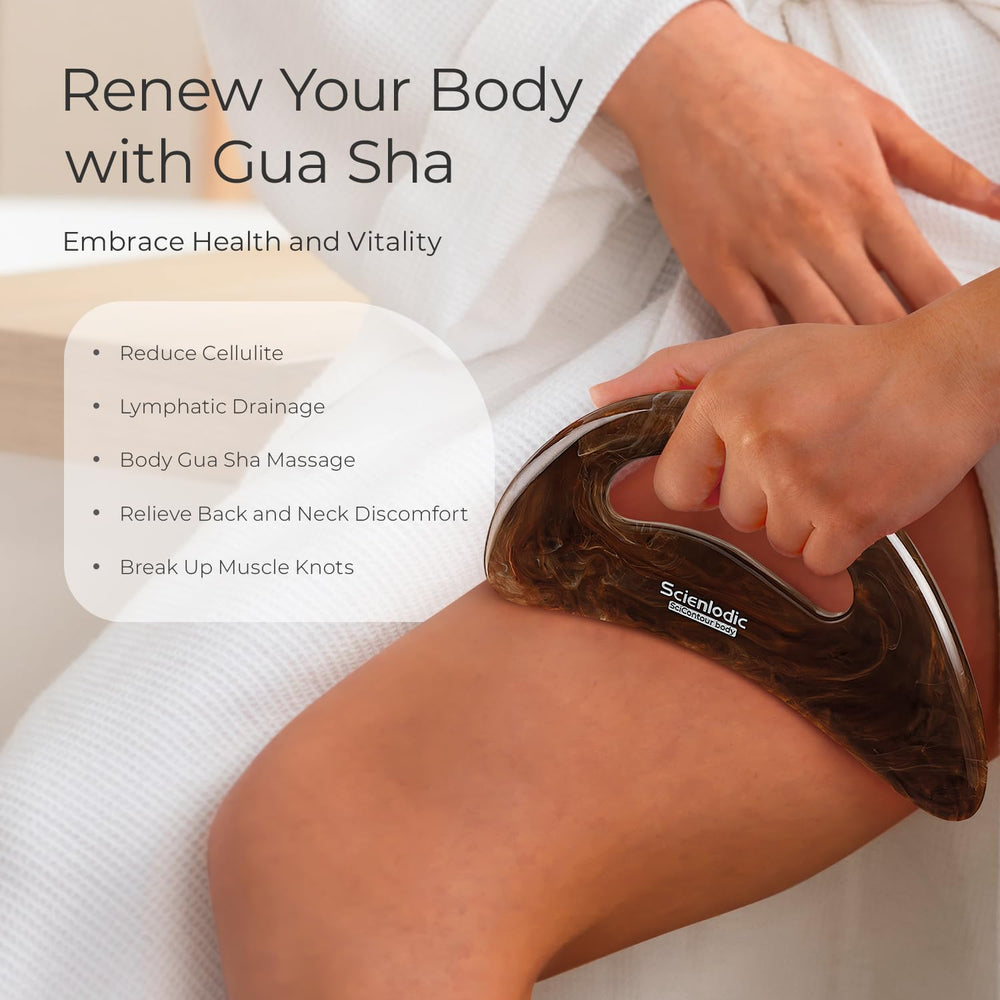 Scienlodic Gua Sha hollow grip design enables easy hold during sessions.