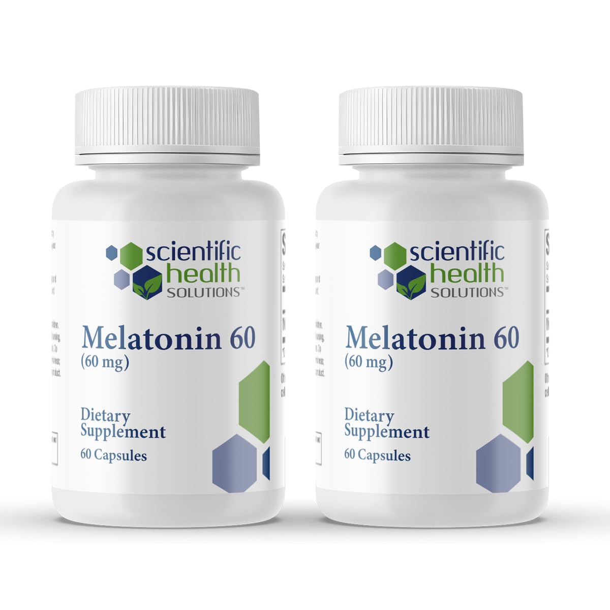 Scientific Health Solutions melatonin 60mg capsules bottle for a potent nightly routine