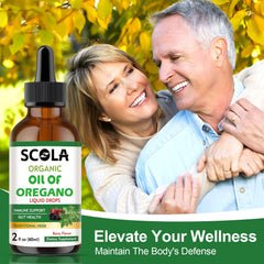 SCOLA oregano oil dropper close-up for precise dosing and easy use
